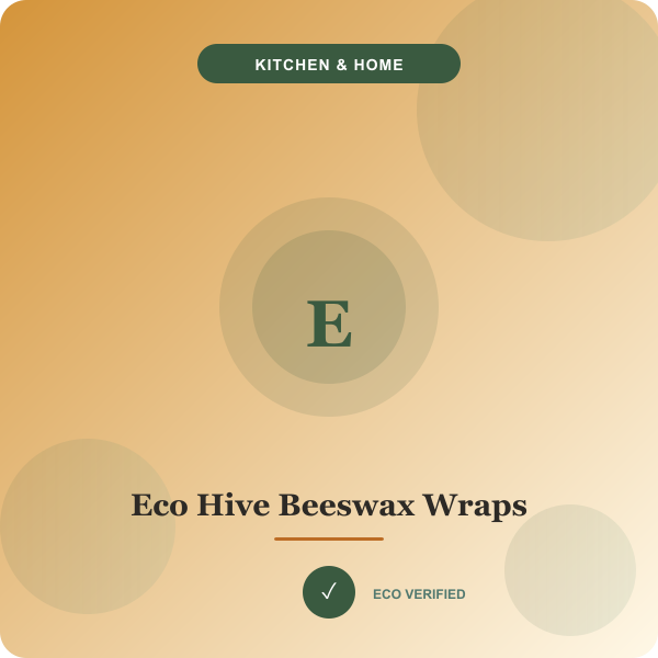 Eco Hive Beeswax Food Wraps 6-Pack